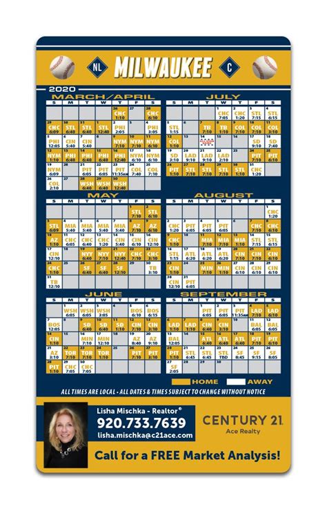 Printable Baseball Schedule Template