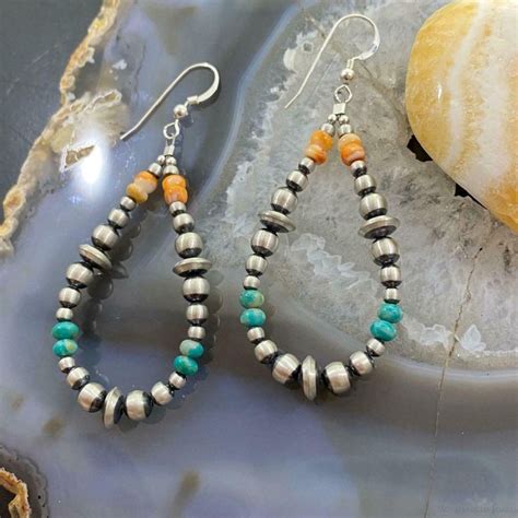 Graduated Navajo Pearl Beads Turquoise Spiny Oyster Sterling Silver