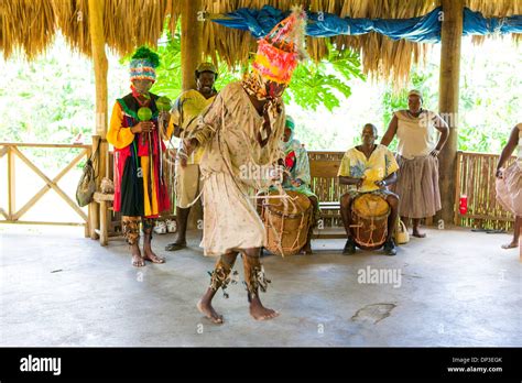 In Traditional Costumes Garifuna Dancers Show Their Cultural Roots At