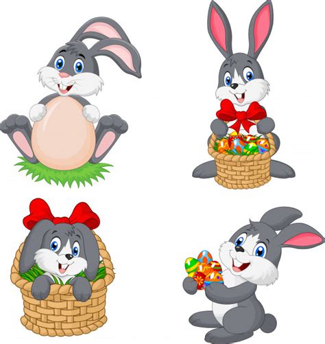 ¿quieres aprender como dibujar un conejo de pascua fácil? Conjunto de colección de pascua de conejo de dibujos ...