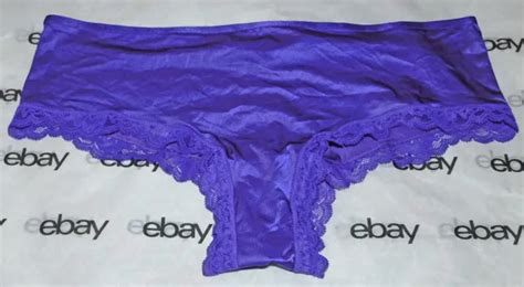 New Victoria S Secret Very Sexy Cutout Satin Lace Cheeky Panty Purple