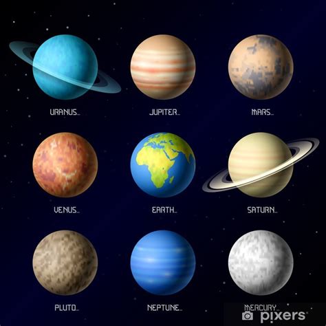 Vinilo Pixerstick Los Planetas Del Sistema Solar Pixerses
