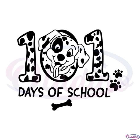 101 Days Of School Dalmatian Dog School Svg Cutting Files