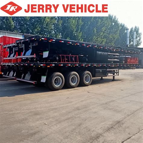 Tri Axles 20FT 40FT Container Transport Flat Deck Triaxle Flatbed Truck