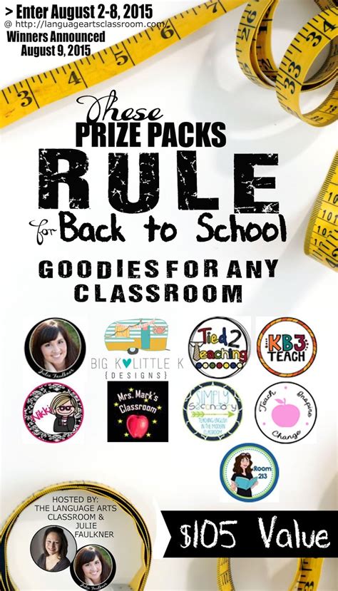 Tpt Back To School Giveaway Aug 2 8 Lit W Lyns
