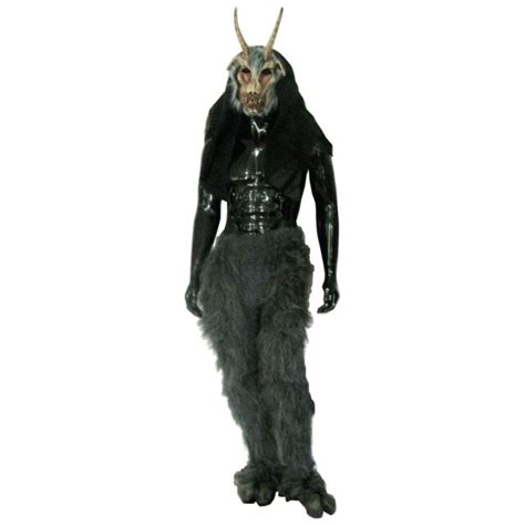 Gray Goat Devil Krampus Horned Adult Latex Halloween Mask Legs Hooves