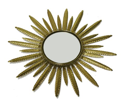 Vintage Brass Sunburst Mirror 1960s 79644