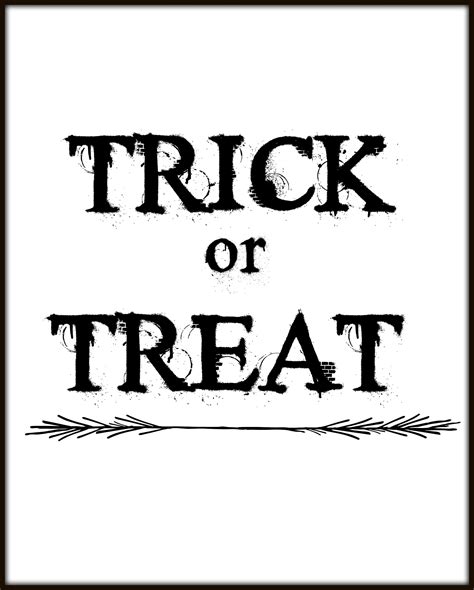 Trick Or Treat Print Printable Halloween Decor Scary Typography