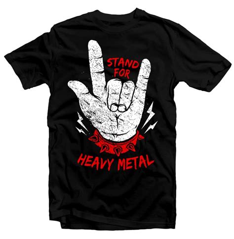 Stand Up Heavy Metal T Shirt Template Vector