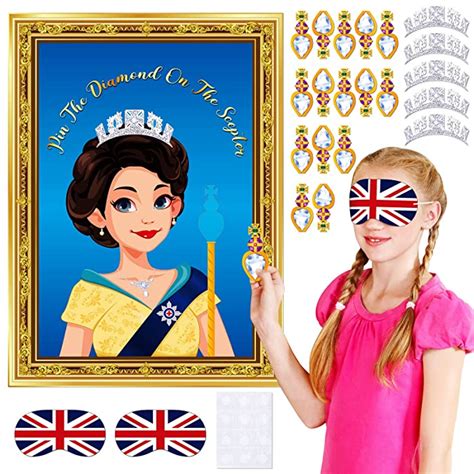 buy elecland pin the diamond on the sceptre with 20 stickers for queens platinum jubilee party