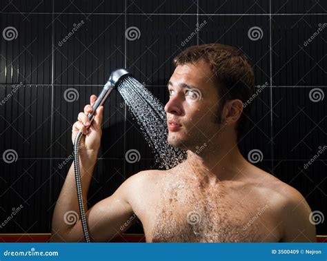Handsome Man In A Shower Stock Image Image Of Hydro Live