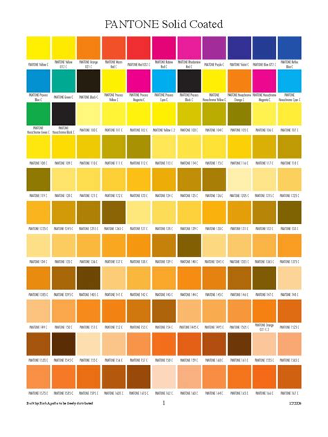 Pantone Colour Chart Magenta Yellow
