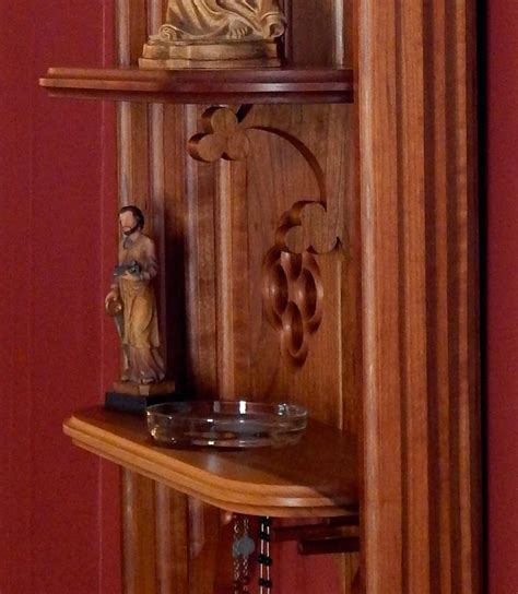 You may add your prayer request to our prayer wall using the form below. Detail of black cherry Catholic home altar showing the ...