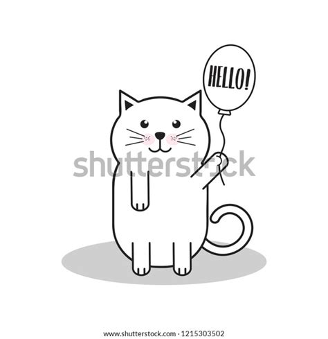 Cute Cat Bubble Phrase Hello Funny Stock Vector Royalty Free 1215303502 Shutterstock