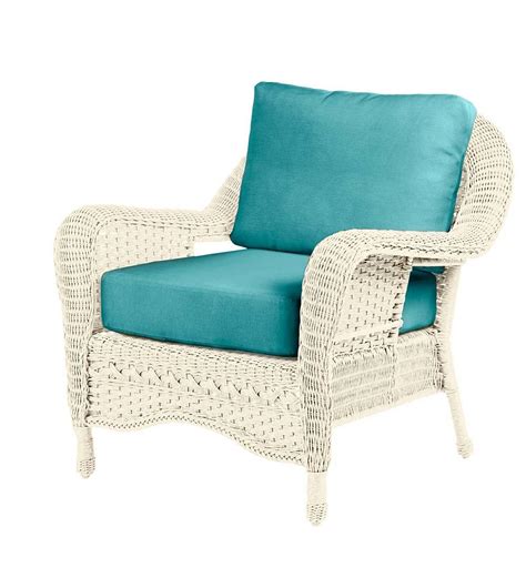 Prospect Hill Outdoor Wicker Deep Seating Ottoman With Cushion Cloud