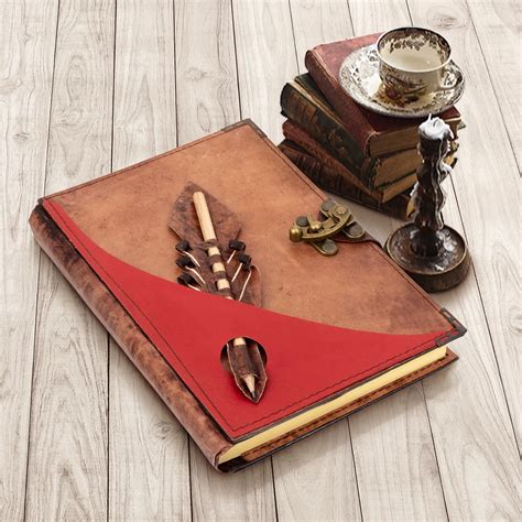 Genuine Leather Bound Journal Notebook With Pencil Storage Etsy Uk