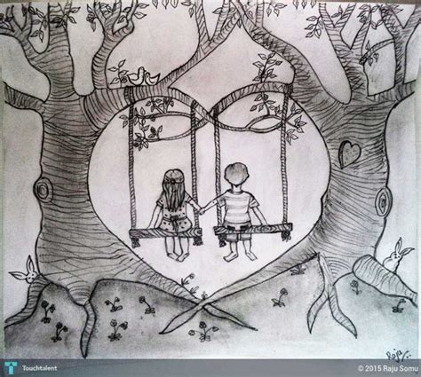Love Heart Touching Drawing Exciting Messages Duly Timed To Express