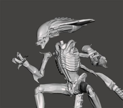 Praetorian Xenomorph Alien Avp 2010 Articulated Dynamic Pose 3d Model