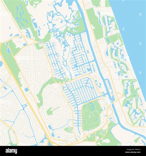 Il Vettore Vuoto Mappa Di Palm Coast Florida Stati Uniti Damerica