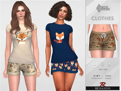 The Sims 4 Pj Fox Shorts 01 For Female By Remaron Cc The Sims