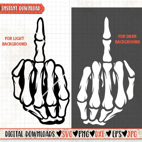 Middle Finger Skeleton Hand Svg Skeletal Hands Clipart Skeleton Bones