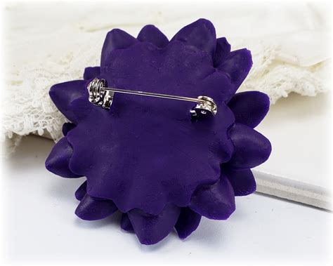 Purple Dahlia Brooch Pin Purple Dahlia Accessory