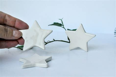 Star Ceramic Magnets Set Of 4 Glossy Glazed Stars Fridge Etsy