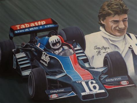 A Painting Of Tom Pryce By Shannon Mills Black Stripes Open Wheel