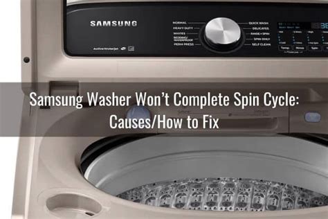 Samsung Washer Wont Spindry Or Wont Stop Spinning Ready To Diy