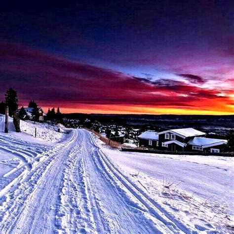 Sjusjøen Norway Beautiful Destinations Winter Sunset Winter Scenes