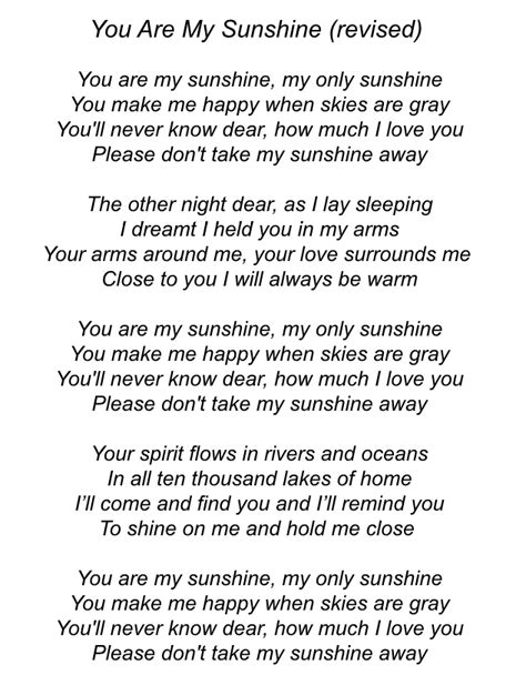 the 34 little known truths on sunshine lyrics Μy sweet i knοw that yοu feel weak μy sweet i
