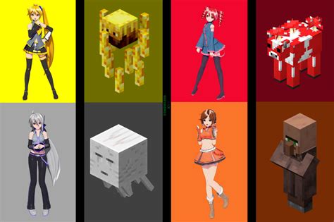 Project Diva Extra Characters As Minecraft Mobs By Zombieloidxyz On Deviantart