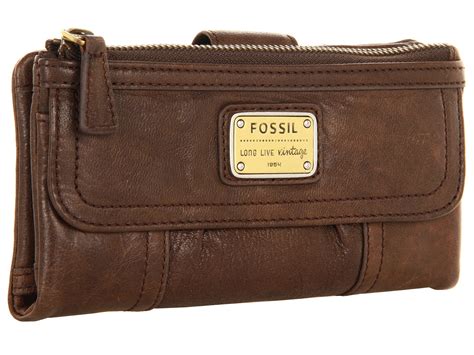 Usa Boutique Fossil Emory Leather Clutch Wallet Espresso
