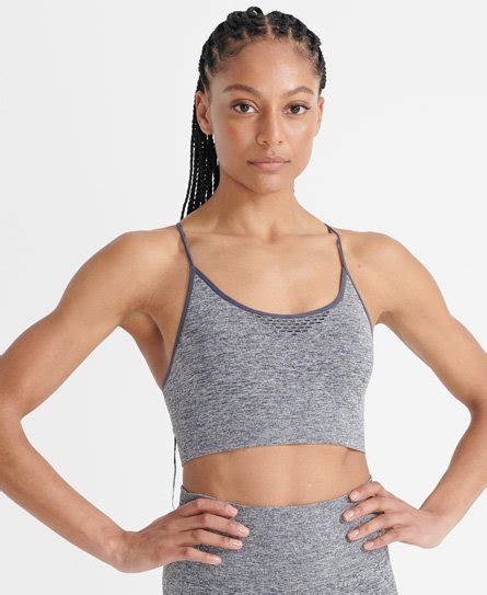 Womens Training Seamless Contour Sports Bra In Grey Marl Superdry