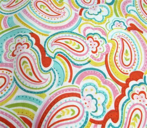 Bright Multi Colored Paisley Fabric 26 Inches By Createbytheyard