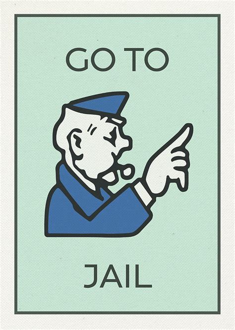 Go To Jail Vintage Monopoly Board Game Theme Card Mixed Media By Design Turnpike Pixels Merch