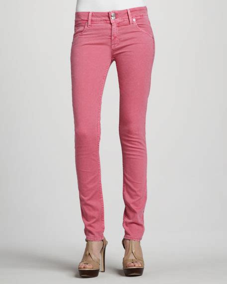 Hudson Collin Signature Skinny Jeans Sueded Rose