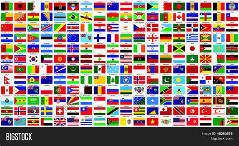 Bandeiras Do Mundo Em Ordem Alfabética Bancos De Vetores And Bancos De