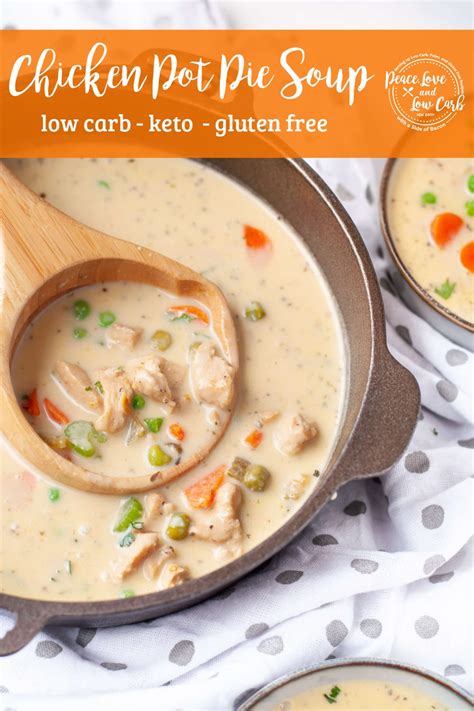 Low carbs diet 15 grams of carbs equal 1 point. Chicken Pot Pie Soup - low carb, gluten free | Peace Love and Low Carb