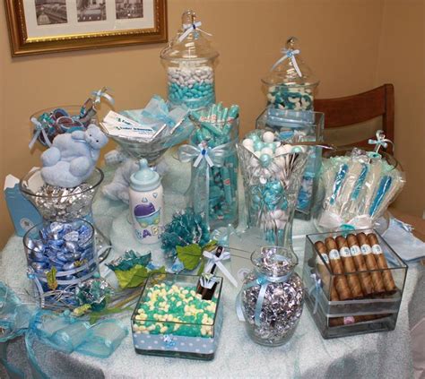 Blue candy for baby shower. Blue Baby Shower Candy Buffet