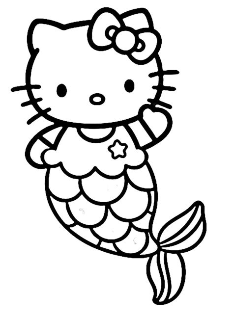 Printable Hello Kitty Mermaid Coloring Page Free Printable Coloring