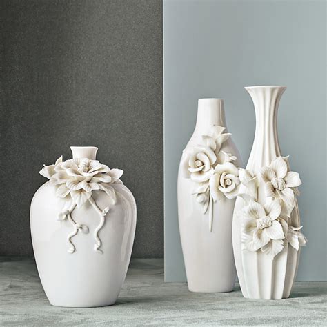 White Floral Vases Gumps