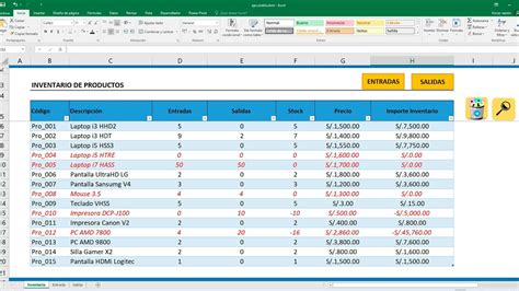 Control De Almac N Inventario De Entradas Salidas Y Stock En Excel D