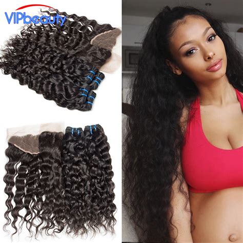 Buy Wet And Wavy Lace Frontal Closure With 3 Bundles 6a Vip Beauty Hair Indian