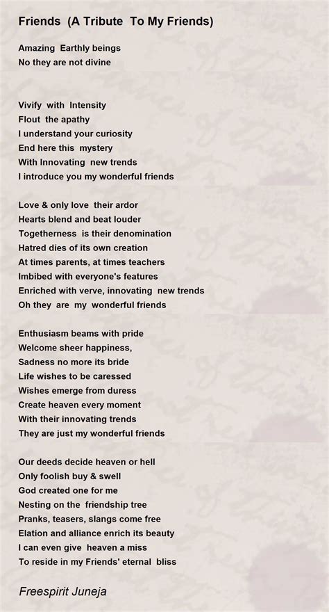 Friends A Tribute To My Friends Poem By Freespirit Juneja Poem