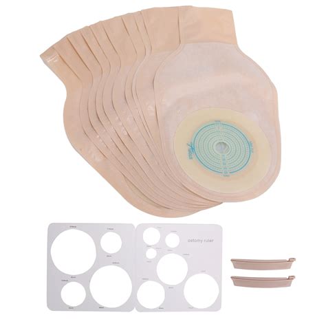 Mgaxyff 10pcs Ostomy Bag One‑piece Disposable Colostomy Bags Ostomy