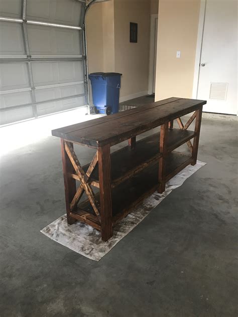 First Rustic X Console Table Build Ana White