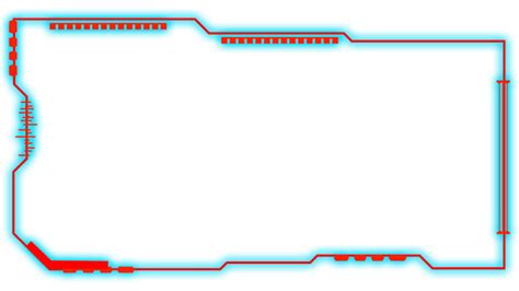 Red Futuristic Border Png Template With Virtual Hud Display Elements