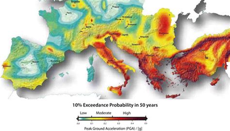 Seismic Hazard Map Of Mediterranean Europe Adapted From Giardini Et Download Scientific