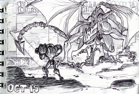 Samus Aran And Ridley Metroid Drawn By Alexahad Danbooru